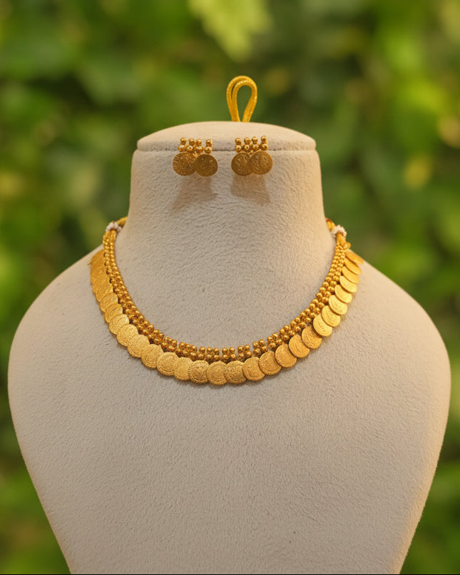 Coin Necklace with Stud-NM236