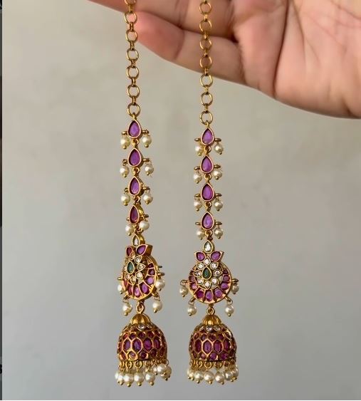 Premium Kemp Jhumka with Mattal
