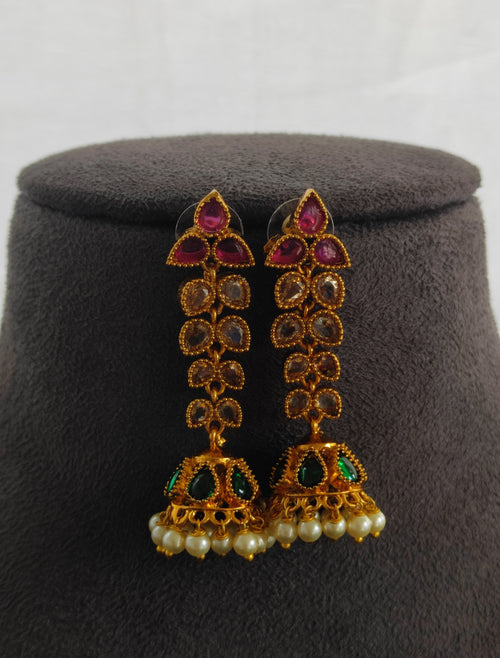 Kemp Jhumka - Light Weight -  Multi colour | J838