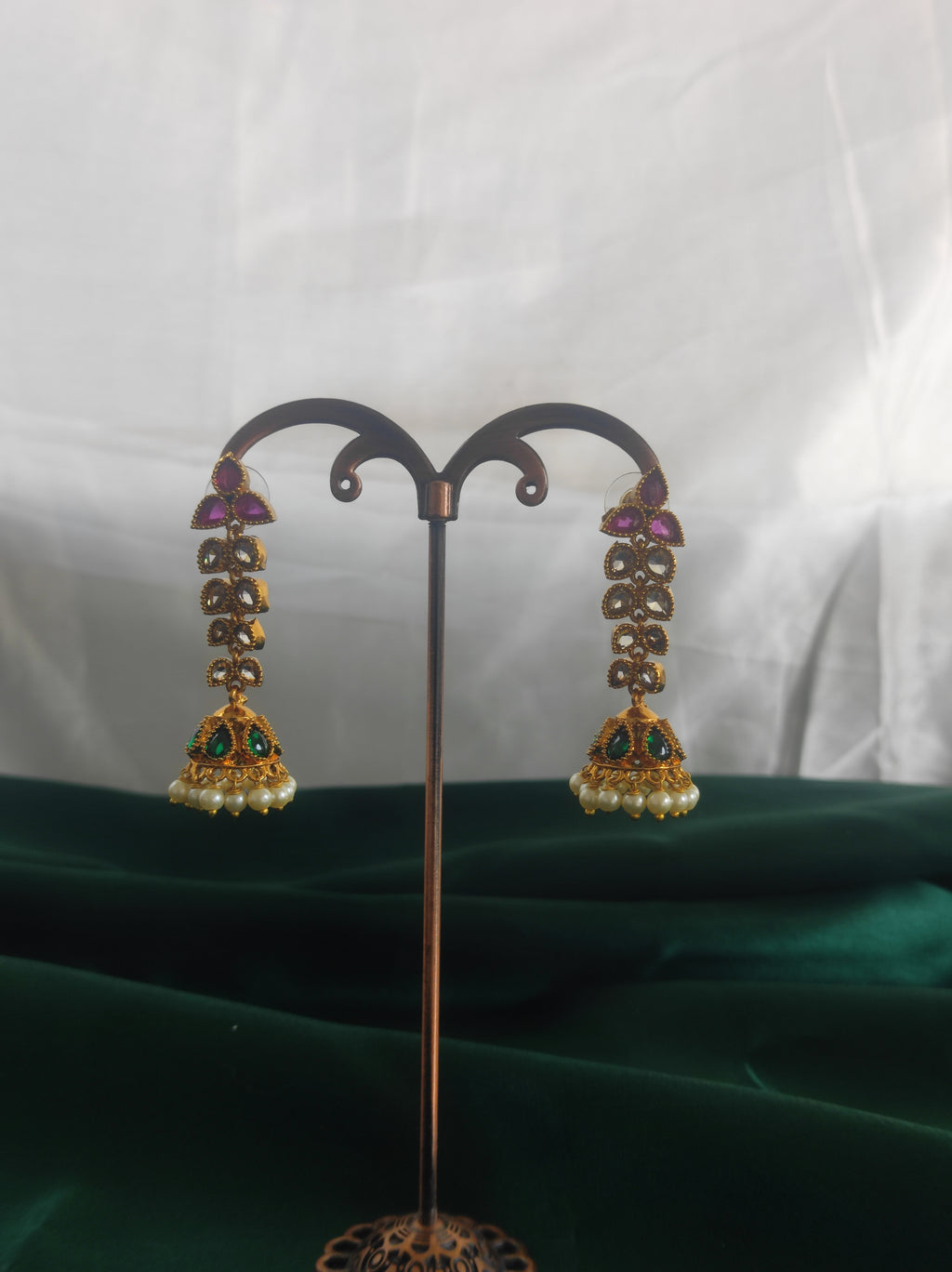 Kemp Jhumka - Light Weight -  Multi colour | J838